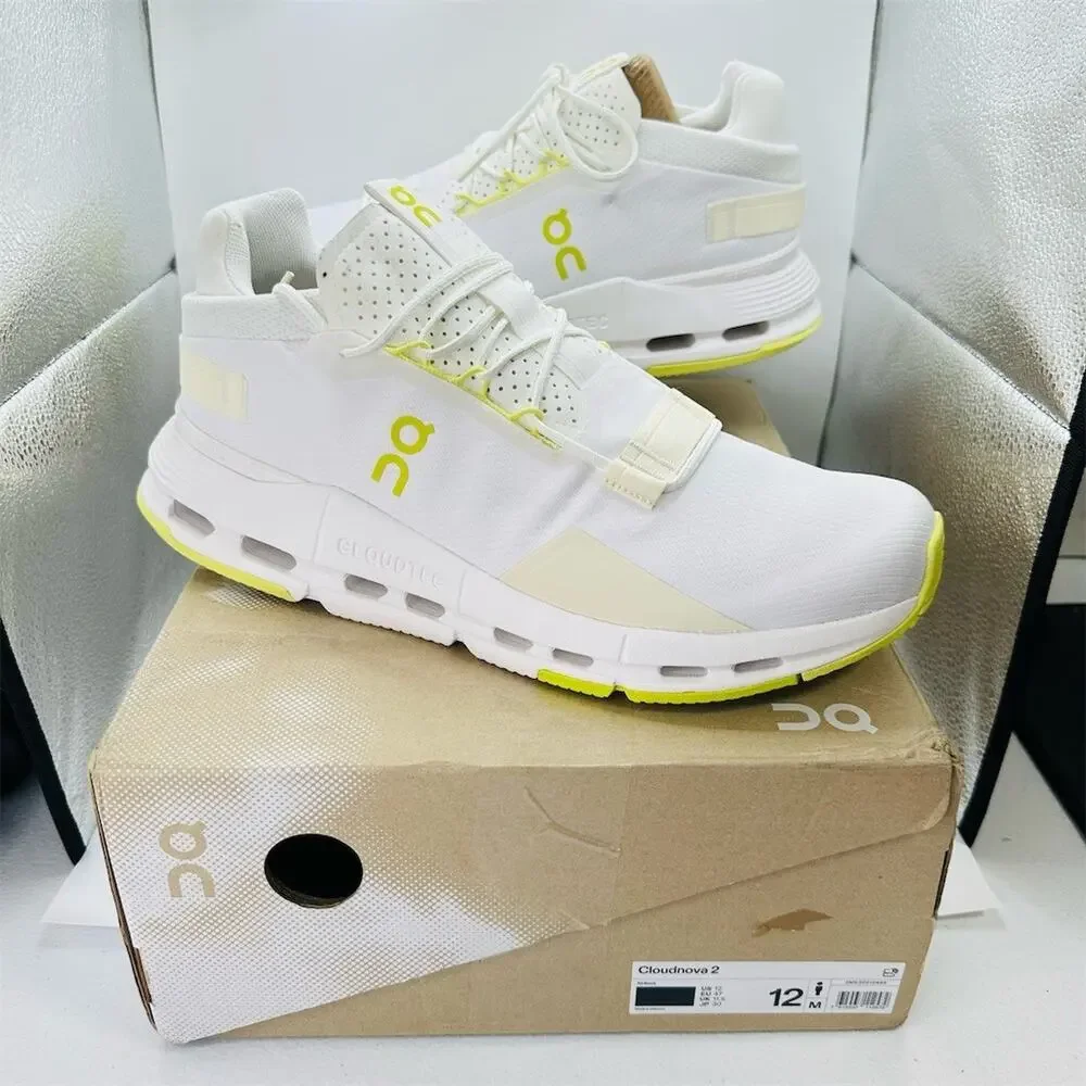 On Running Cloudnova 2 Men's Sneakers White/Limelight Size 12 Athletic